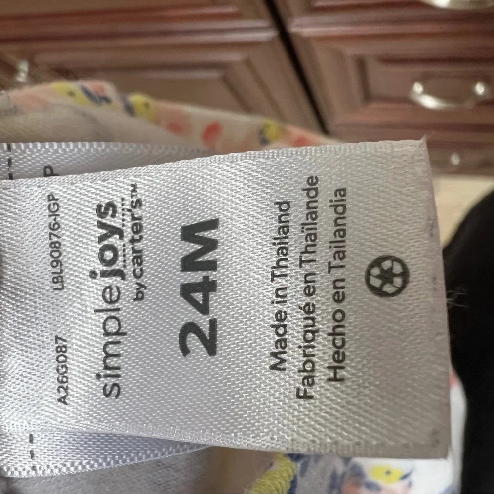 Simple Joys by Carter’s 12M White, Pink, Yellow, Blue Floral Girls Legging Pants